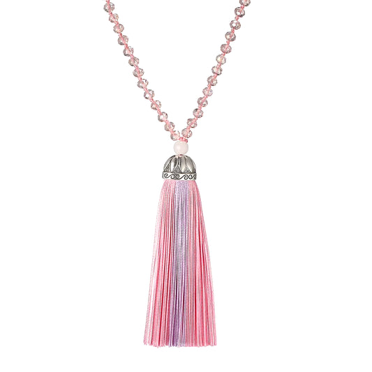 Boho Long Tassel Necklaces & Pendants Women Jewelry Collares Collier Femme Statement Fringe Crystal Necklace Bijoux