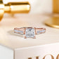 1.75 Carat Princess Cut Wedding Ring - Promise Ring - Pave Channel Ring - Prong Ring - Engagement Ring - 18K Rose Gold Plating over Silver